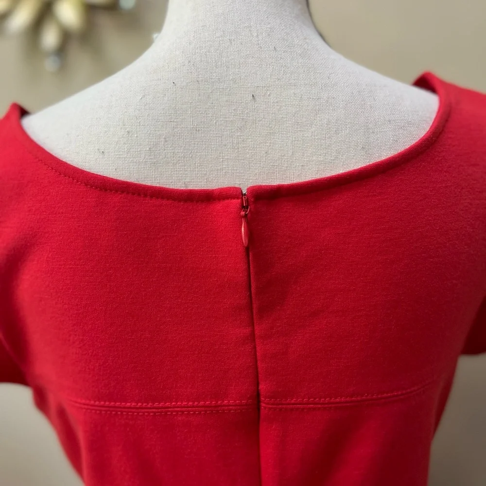 Banana Republic Red Sheath Dress with Dolman Cap Sleeves